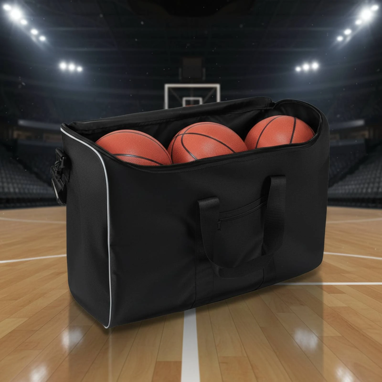 

Basketball Storage Bag Long-Lasting Basketball Carrier Bag Sports Ball Carrier Strong Strap Foldable for Training