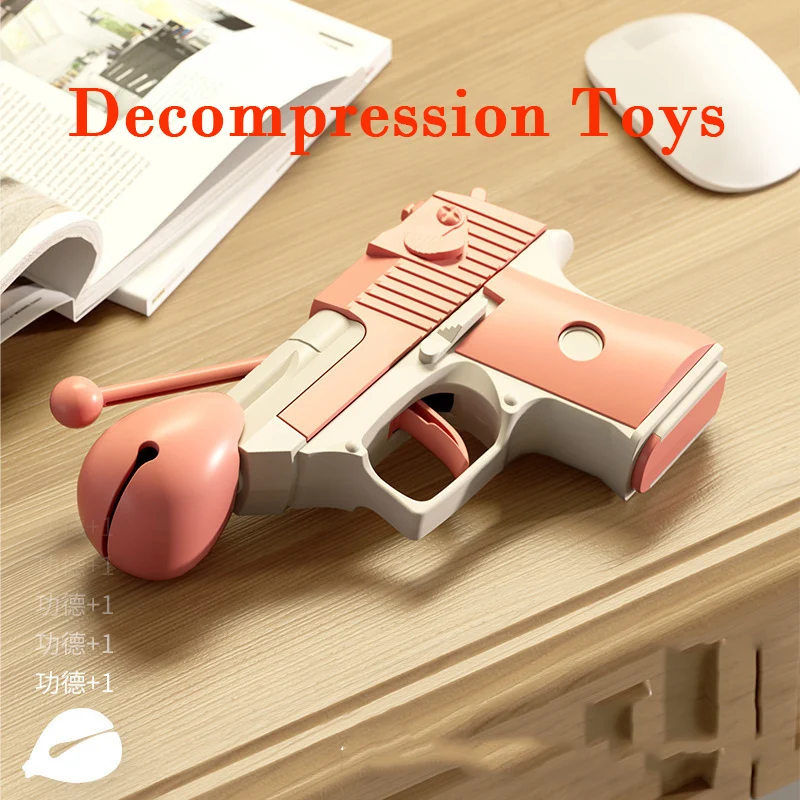 3D Printing Fidget Wooden Fish Radish Gun Decompression toys Mini Desert Eagle Fidget Adults Stress Relief Toy Christmas Gift