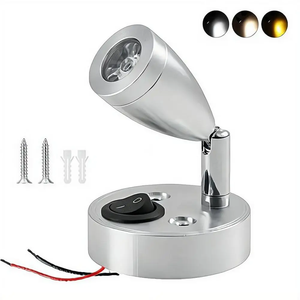 12V-24V 3W Leselampen Wandlampe für LKW Wohnmobil Yachten Kabine Nachttisch, Campingbus Wohnwagen Boot RV Beleuchtung – Detail 2