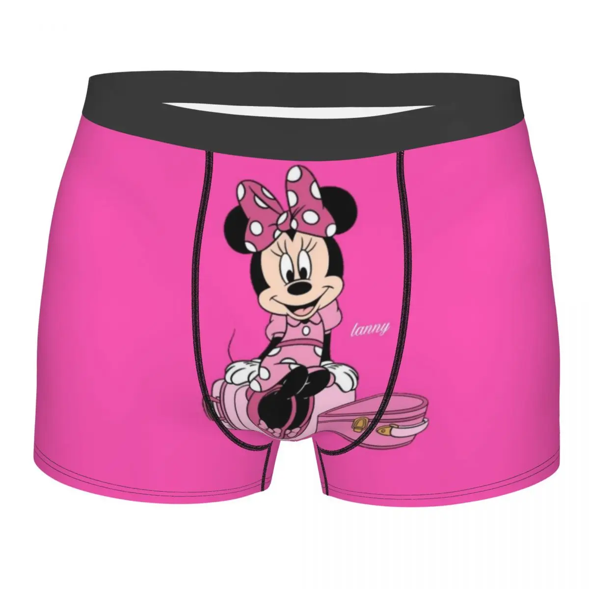 Calzoncillos Boxer personalizados de Mickey Mouse Minnie para hombre, ropa interior con estampado 3D de dibujos animados, bragas, calzoncillos suaves