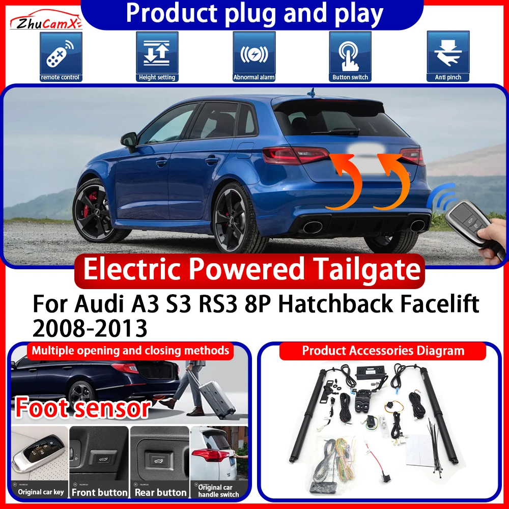 Electric Powered Tailgate for Audi A3 S3 RS3 8P Hatchback Facelift 2008-2013 Anti Pinch Smart Intelligent Control Gate Lift Kit