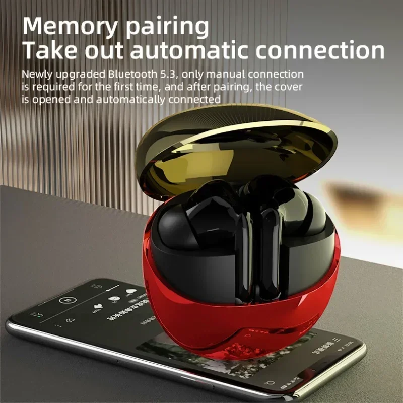 HIFI Sound Quality Wireless Bluetooth Headset Fingerprint Touch Ultra Long Battery Life Noise Reduction Earbuds Voice Assistant