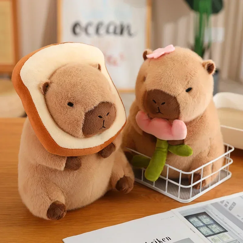 Kawaii Anime Capybara Bread Plush Toy Creative Stuffed Animals Capybara Toast Doll Children  Birthday Toys Girlfriend Cute Gift