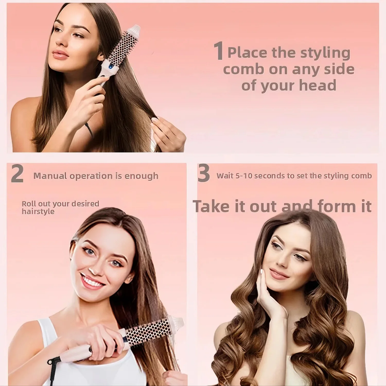 الأيونات السالبة 1.5 بوصة فرشاة الحرارة الحرارية ساخنة فرشاة مستديرة مكواة فرد الشعر الشباك مجفف الشعر مشط ساخن الأشعة تحت الحمراء الشباك الحديد