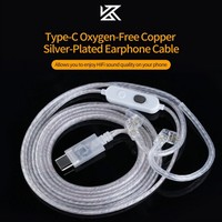 KZ Cable Type C Plug Headphones Cables Oxygen Free Copper Silver Plated Upgrade Earphones Wire For ZSN EDX PRO Castor ZS10 PRO X