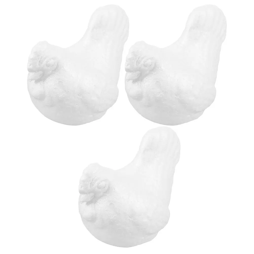 Ornements d'animaux de poulet en mousse, 3 pièces, peinture de coq, ensemble artisanal pour enfants, décoration de maison, projets scolaires, jeu de fête