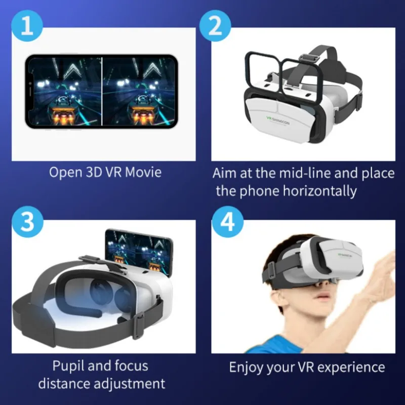 G12 IMAX نظارات الواقع الافتراضي العملاقة ، فيلم HD 3D ، صندوق كرتون Google ، خوذة الواقع الافتراضي لهاتف-7 بوصة ، عصا تحكم لعبة الدعم #5