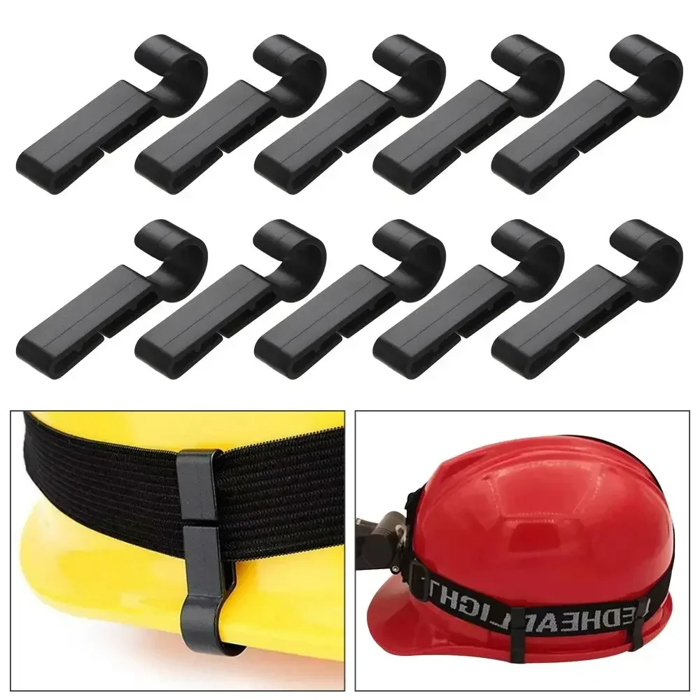 Clips de fixation pour casque en plastique, ensemble noir de pinces pour phares, casque rigide, crochet de capuchon de sécurité, outils d'extérieur, vente en gros, 4 à 24 pièces