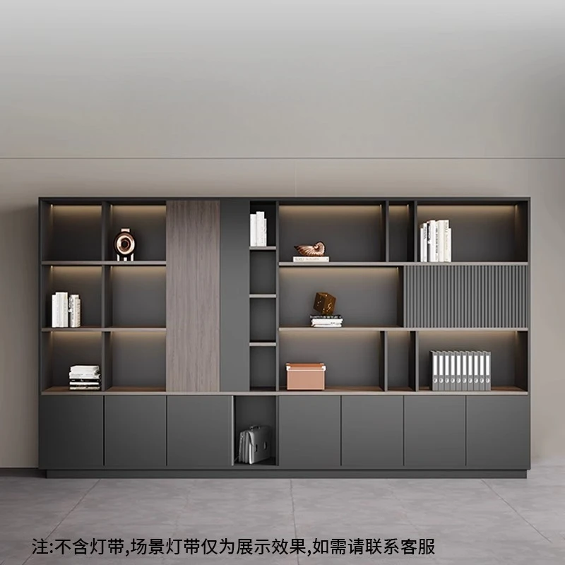 Office Bookcase Boss Background File Cabinet Tall Book Shelf Wooden Data Cabinet Storage Drawers Locker Wall File Freestanding