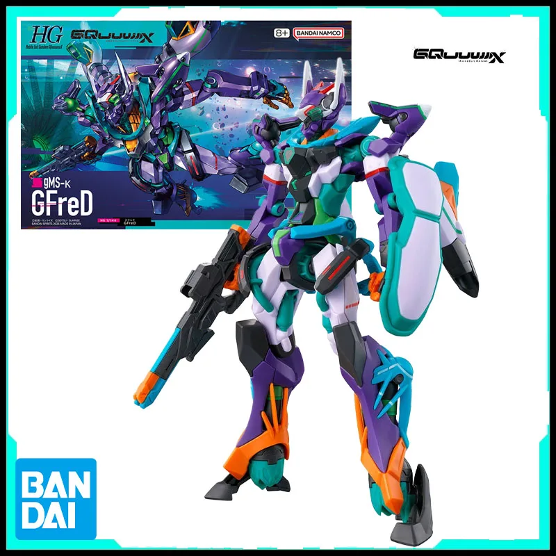 

Bandai Original GUNDAM HG Series Gundam GQuuuuuuX gMS-κ GFreD 1/144 Anime Action Figure Assembly Model Toys Gifts For Children
