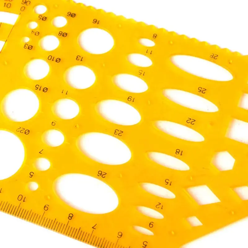 Régua de estudante de desenho rápido, ferramenta de medição, design geométrico elipse circular, desenho de arte