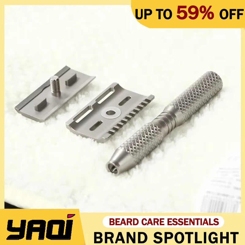

Yaqi Ghost 90DC Уникальная титановая легкая безопасная бритва с перекрестным зерном 0,90 мм для мужчин, точный инструмент для бритья