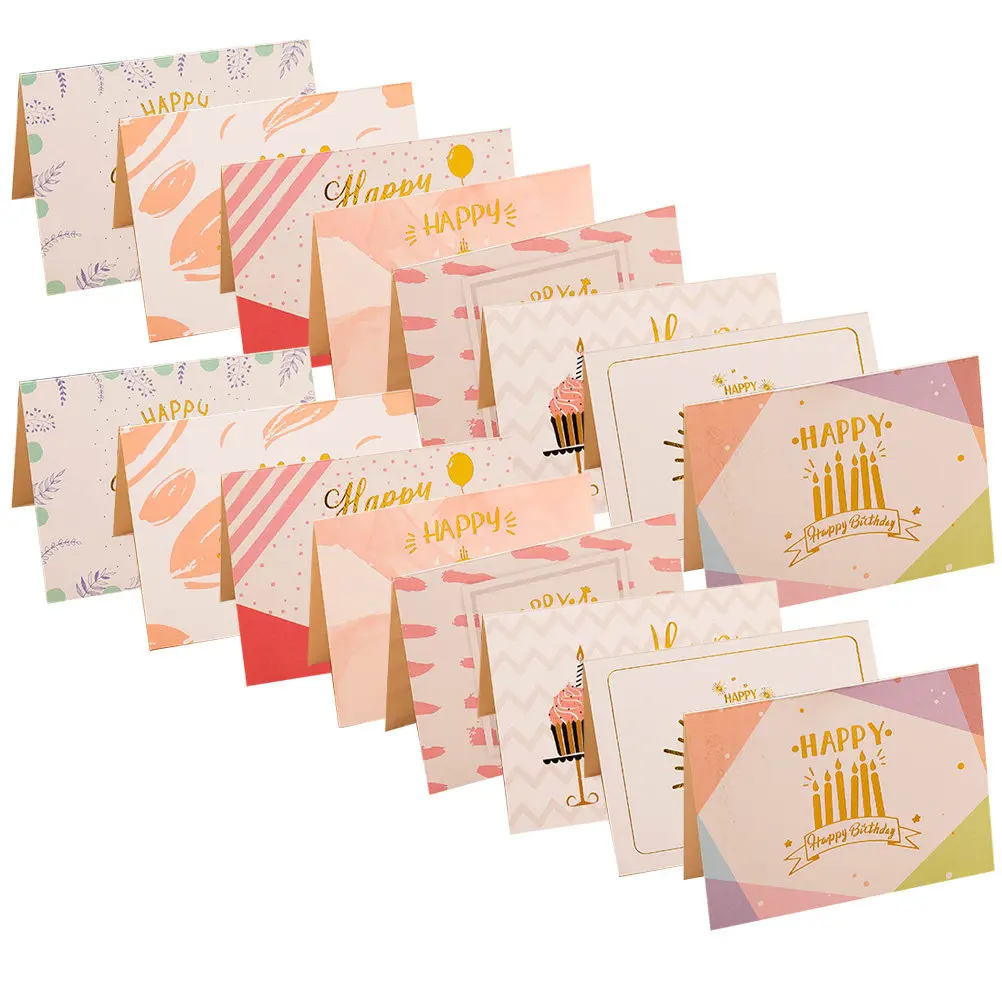 

80Pcs Folding Birthday Cards Premium Paper Greeting Cards for Celebration Party Favors Card Bulk Pack Design