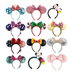 Disney Plush Animal Headband Mickey Sequin EARS COSTUME Hallowmas Headband Cosplay Plush Gift plush mouse doll girls Hair band