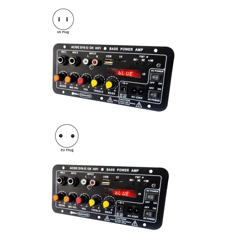 لوحة مكبر للصوت مع صوت بصري بلوتوث أمبير USB راديو FM TF Player لتقوم بها بنفسك مضخم صوت للسيارة المنزلية (قابس الاتحاد الأوروبي) سهل التركيب