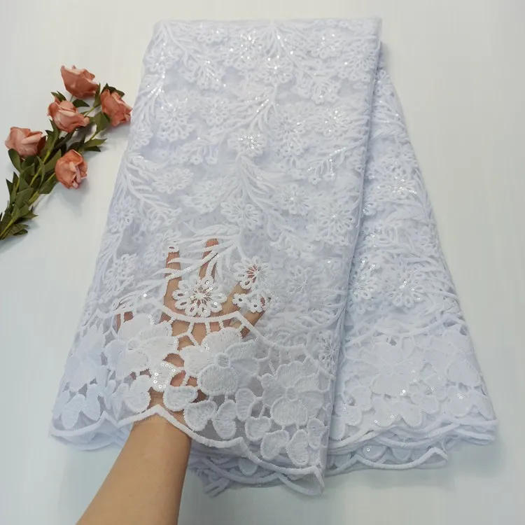 

NICEME High Quality African Lace 2023 French Tulle Lace Fabric For Sewing 5 Yards