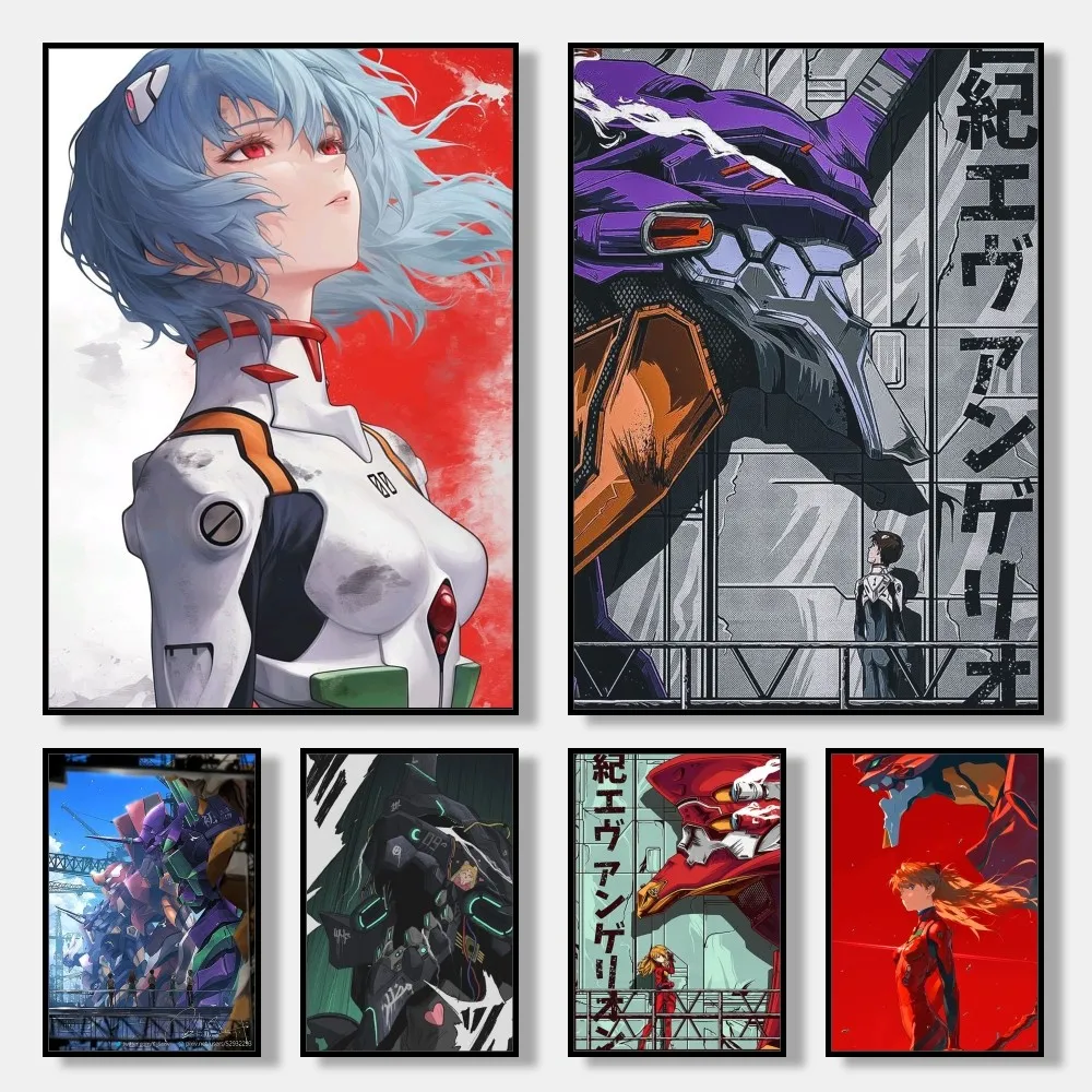 N-Neon G-Genesis E-Evangelion Anime Poster art sticky wall waterproof home living room bedroom bar aesthetic decoration Poster W