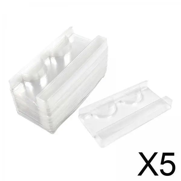 Grote valse wimpercontainer, 50-pack roze witte plastic trays voor wimperverbeteringsset en schoonheidsaccessoires