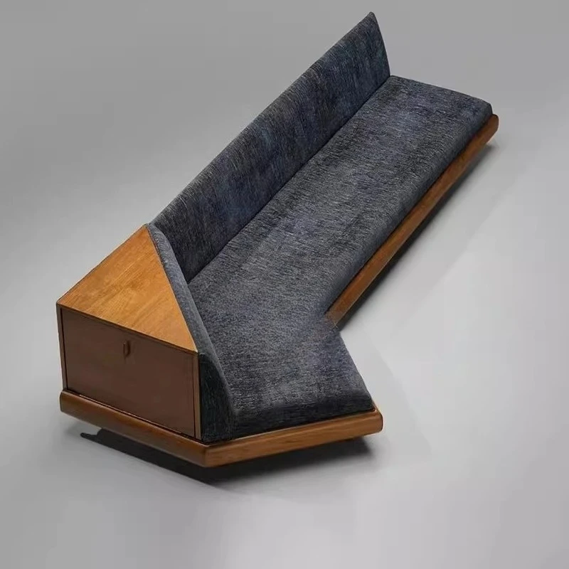 

Medieval style creative special-shaped hotel B & B clubhouse side several one-piece solid wood sofa soft decoration