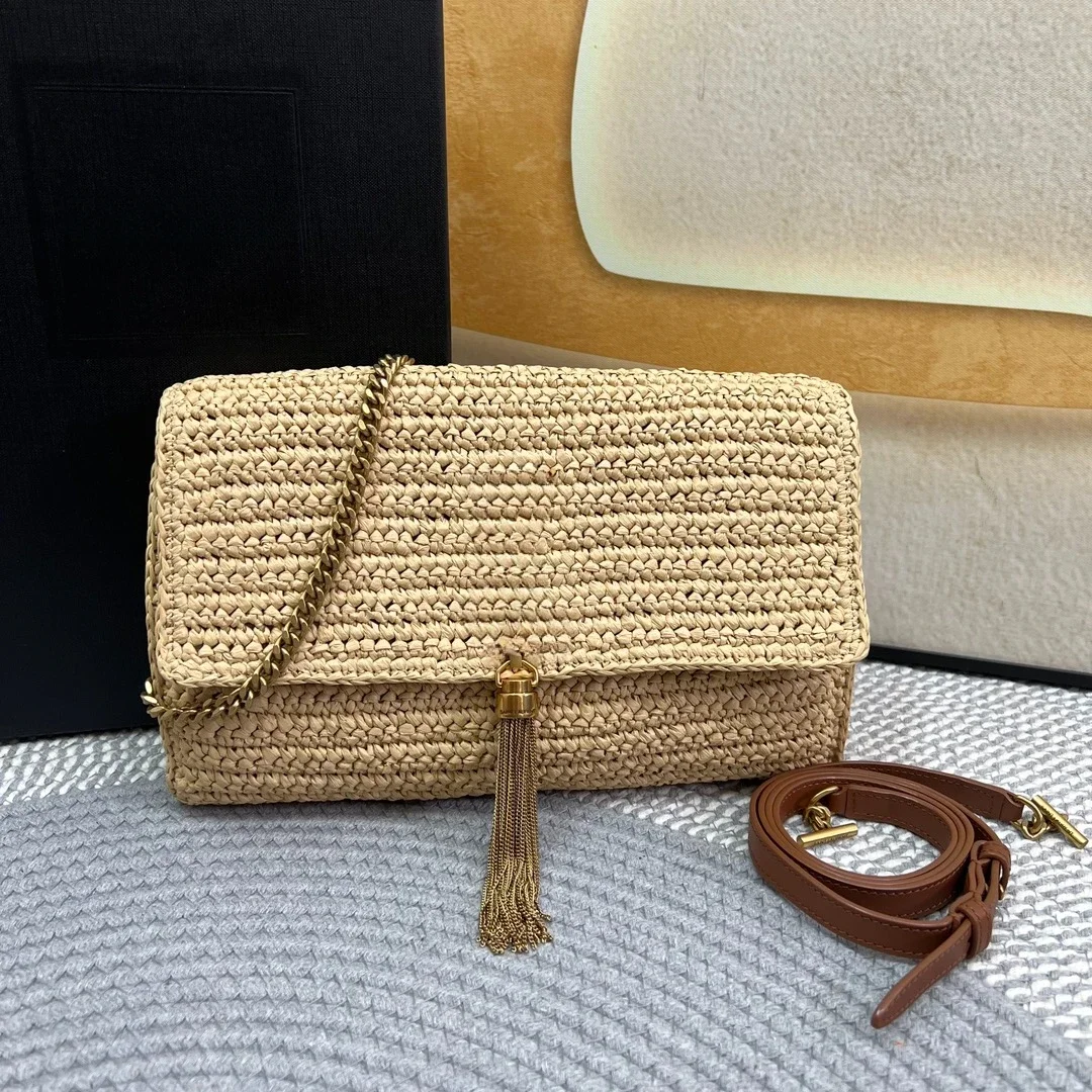 

Luxury Saddle Bag High Quality Straw Designer Bags for Women 2025 New Famous Ladies Wallet Brand Handbags 2025 Trend