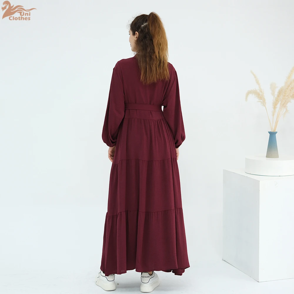 2025 Modest Abaya Women Muslim Dress Cardigan and Inner Dress 2 Piece Abaya Set Islamic Clothing