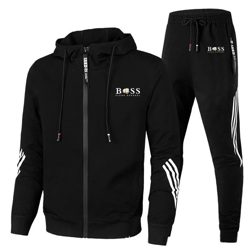 Men\'s Jogging Suit, Sweater, Hoodie, Jacket, Sports Pants, Men\'s Clothing, 2-Piece Set, Autumn/Winter, 2024