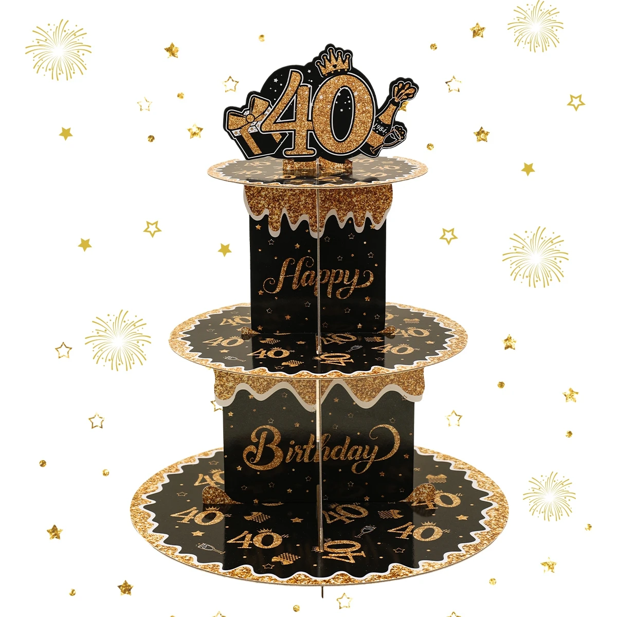 

3 Tier 30th 40th 50th Birthday Cupcake Stand 30 40 50 Years Party Cupcake Holder Birthday Party Decor Adult Party Supplies