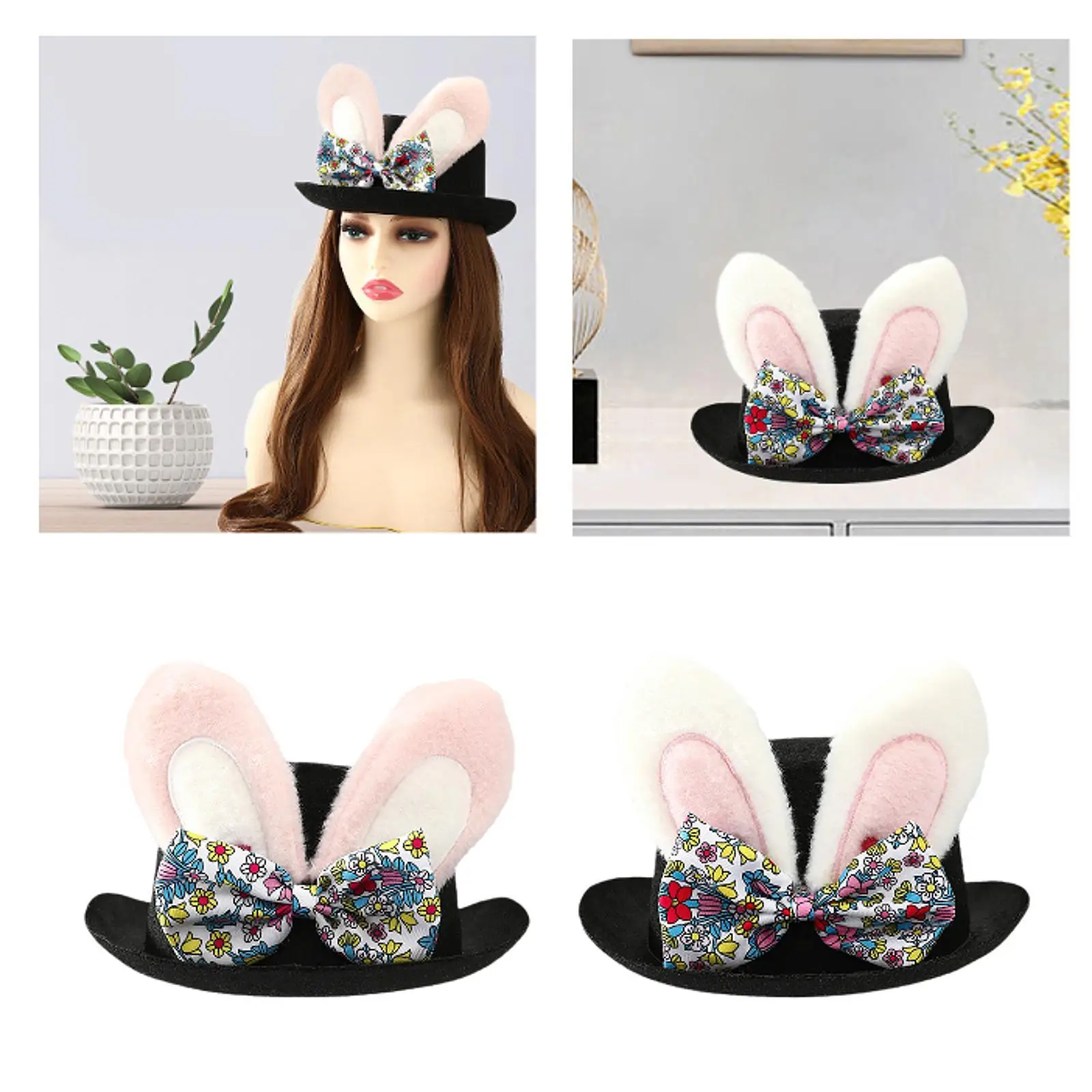 Easter Bunny Hat Headpiece Headdress Adults Headgear Rabbit Ear Hat for Party Favors Cosplay Stage Performance Holiday Carnival