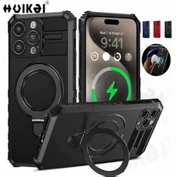 Magsafe Stand Case For iPhone 17 Pro max 16 Pro max 15 14 Pro 13 12 Ring Magnetic Ring Holder Protection Stands Kickstand Covers