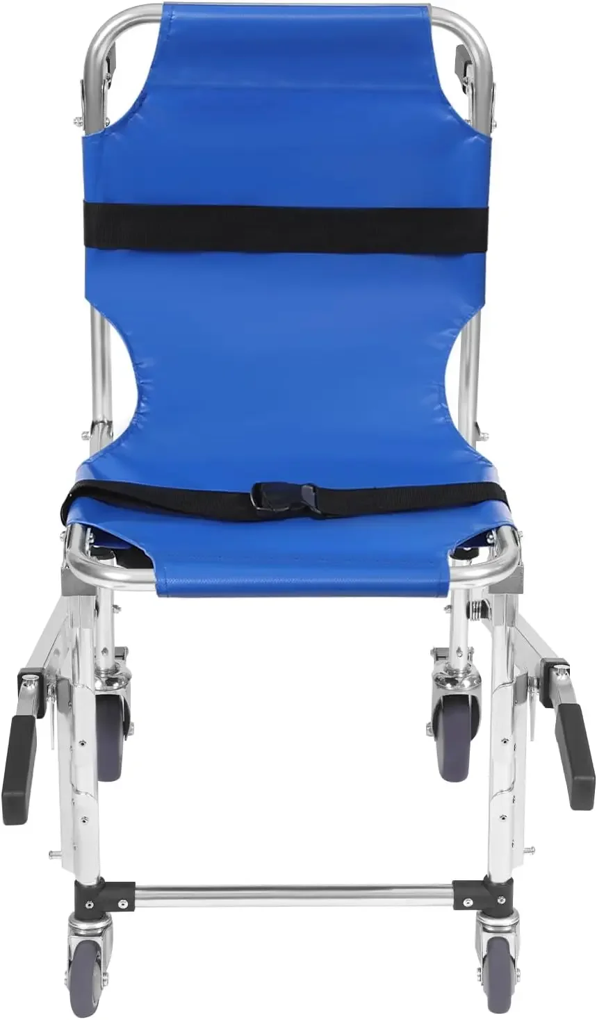 كرسي متحرك محمول قابل للطي للبالغين وكبار السن - كرسي سفر خفيف الوزن وقابل للطي من الألومنيوم - أزرق - Wei