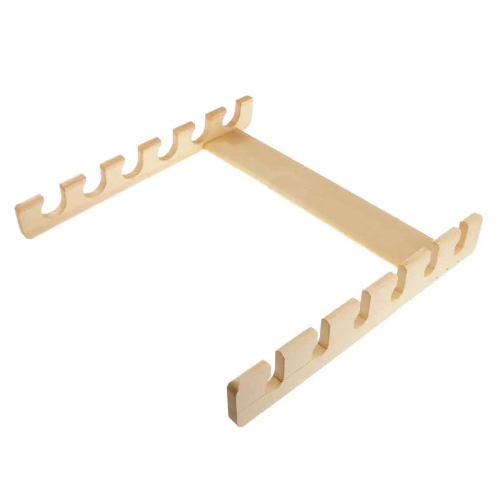 

Fishing Rod Holder 6-Rods Storage Organizer Wood Rod Wall Rack Hanger Stand