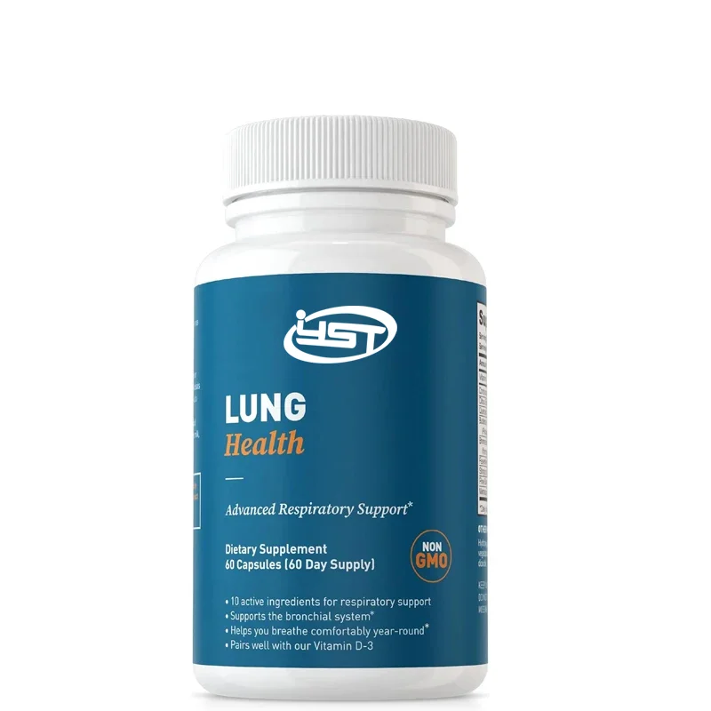 Lung Health, Lung support supplement, containing vitamin C, casein, quercetin, and bromelain, 60 pills