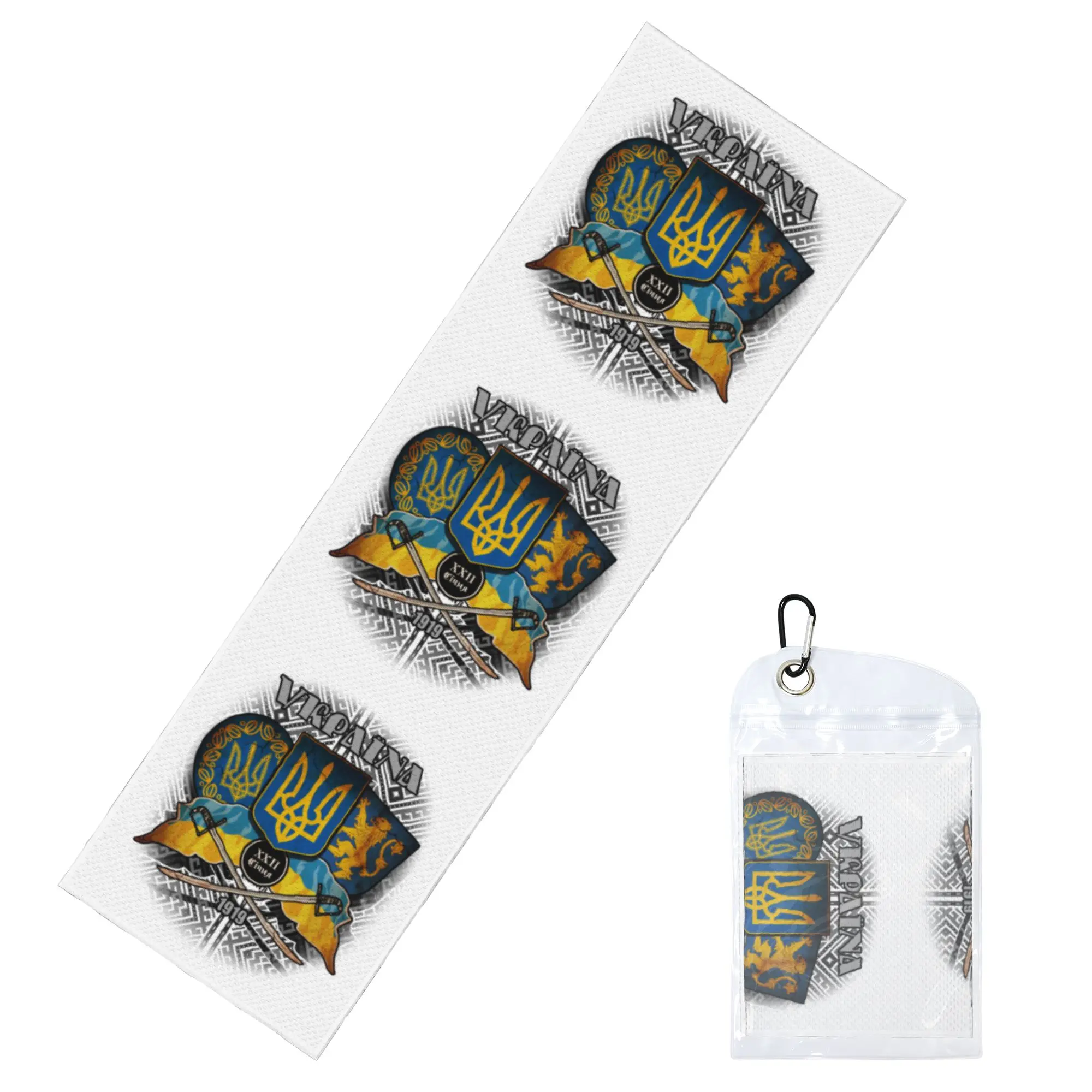 Coat Of Arms Ukraine Flag Cold Exercise Towel  Yoga And Fitness Running Outdoor Activities Travelling Swimming Camping Towels