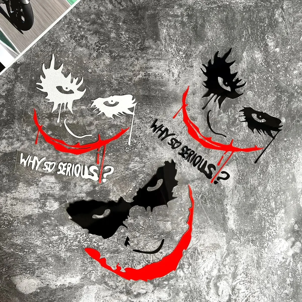 

Why So Serious Halloween Car Stickers Movie Lines Joker Personality Creative Letters Decorative Lamp Eyebrows Vinyl Decals