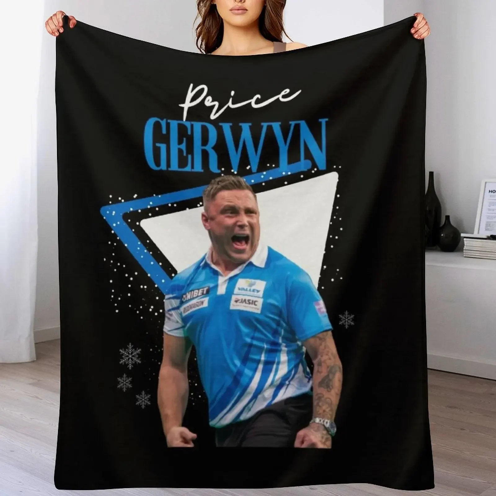 Gerwyn price Darts -Wales The Iceman Darts PDC 2022- the ice man Gerwyn price Throw Blanket Furrys Furry Blankets