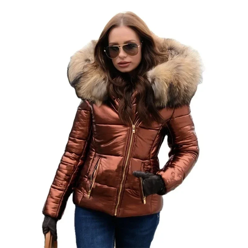 Womens Parkas Autumn and Winter New Womens Down Cotton Coat Short Winter Coat Women