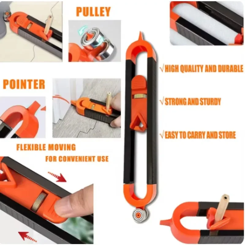 Contour Scribing Ruler Profilometer, with lock, adjustable locking, precision woodworking measuring instrument, contour replicat