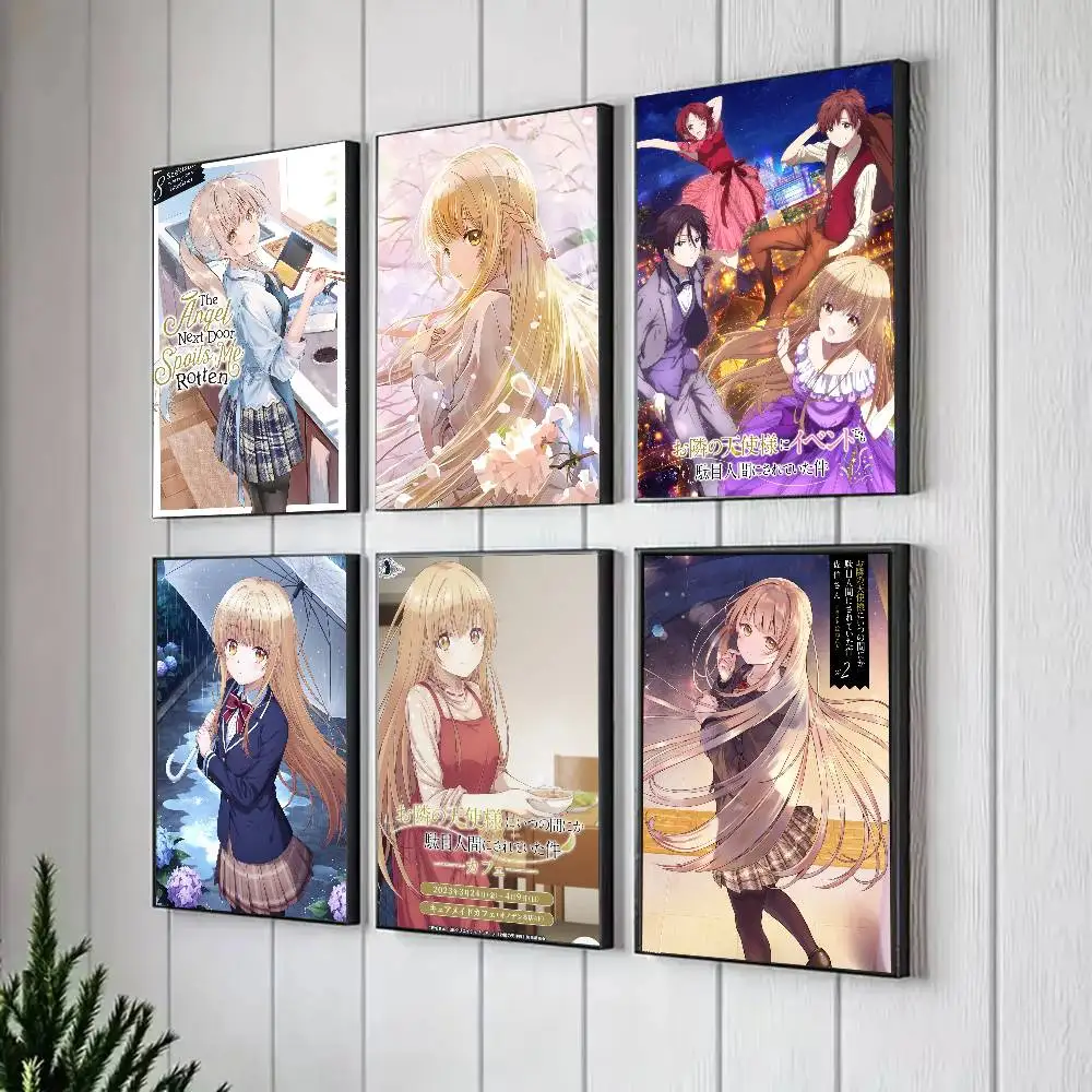 The Angel Next Door Spoils Me Rotten Anime Art Sticky Wall Waterproof Home Living Room Bedroom Bar Aesthetic Decoration