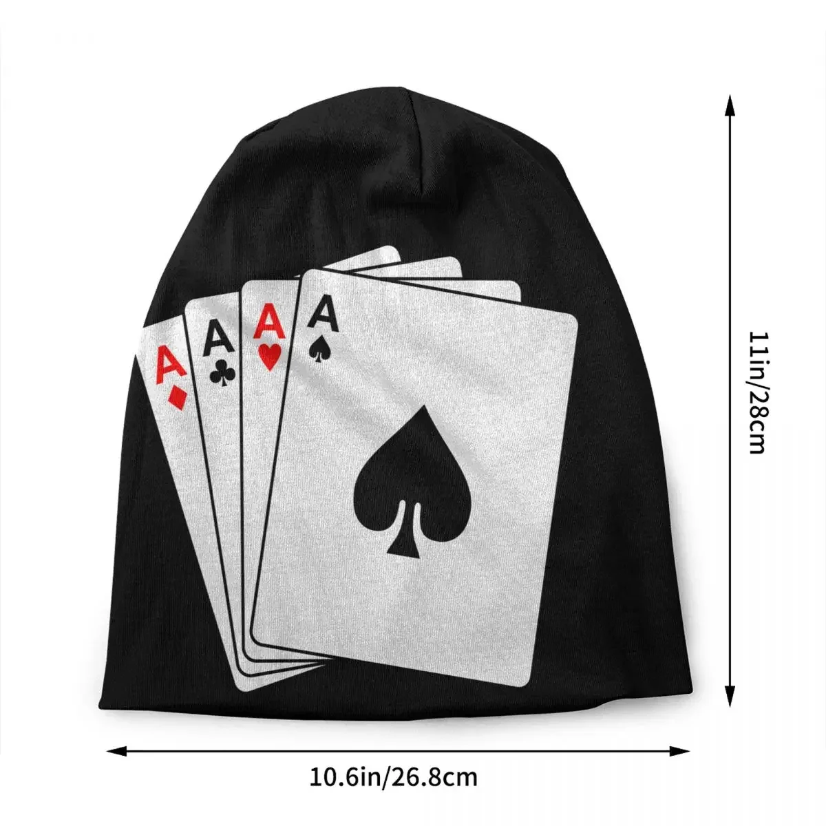 Spades A Poker Skullies Beanies Caps Streetwear Winter Warm Men Women Knit Hat Unisex Adult Bonnet Hats