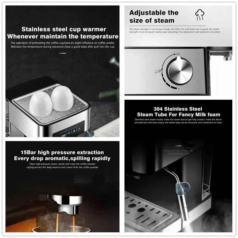 Fully Semi-Automatic Italian Espresso Machine American Household Small Milk Foam All-In-One Machine