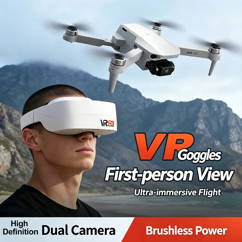 RC Helicopter Drone Remote Controller & VR Glasses 8K Professional FPV with Camera Security Auto Return UHD WiFi Fly Drones Toy