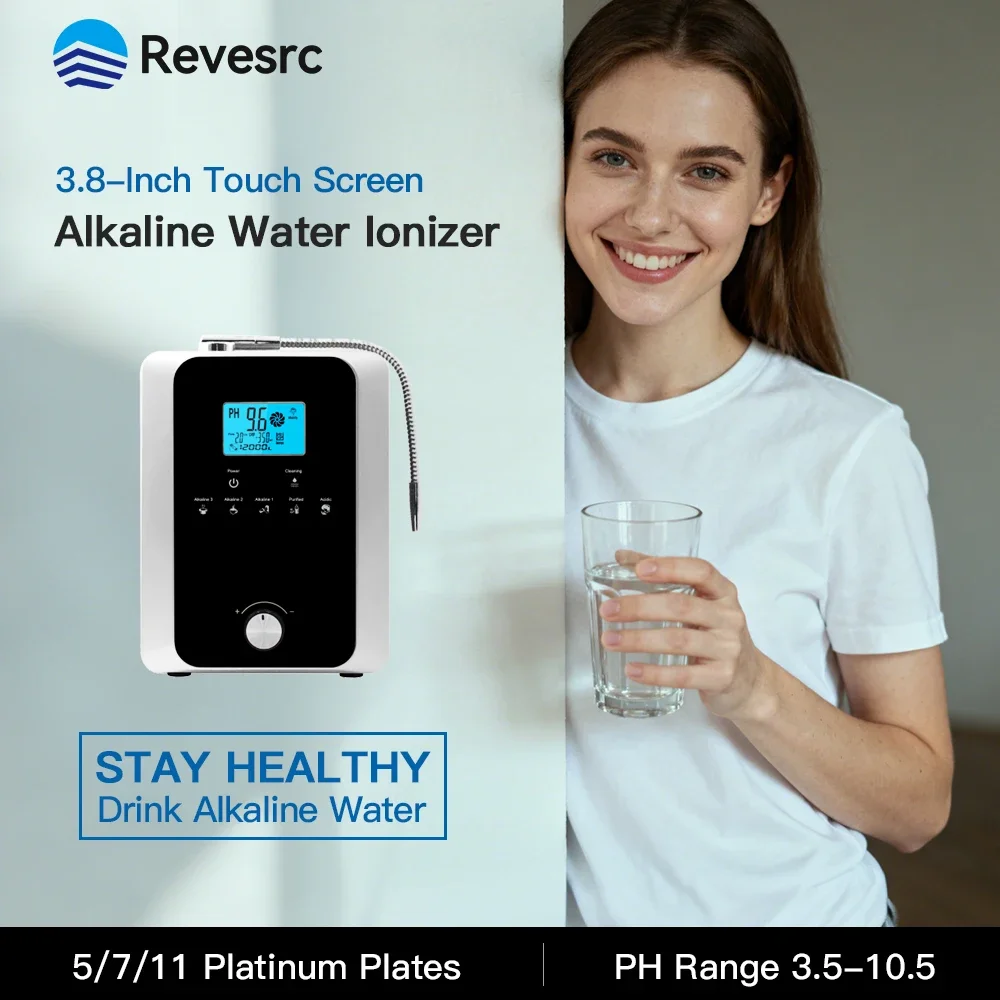 3.8 Inch Touch LCD Screen Home Use Alkaline Water Machine 11 Plates with Platinum Coating pH 3.5-10.5 Ionizer