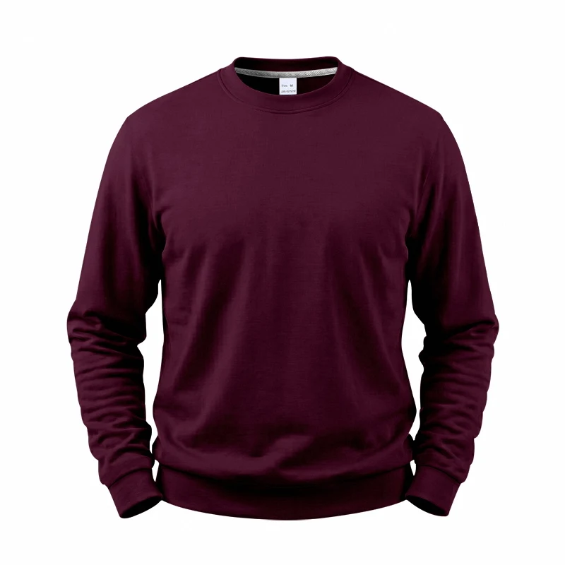 Einteiliger, locker sitzender, klassischer, mit Fleece gefütterter Rundhals-Langarm-Sweatshirt für Herren, warmes, winddichtes, lässiges Winter-Oberteil – Detail 30