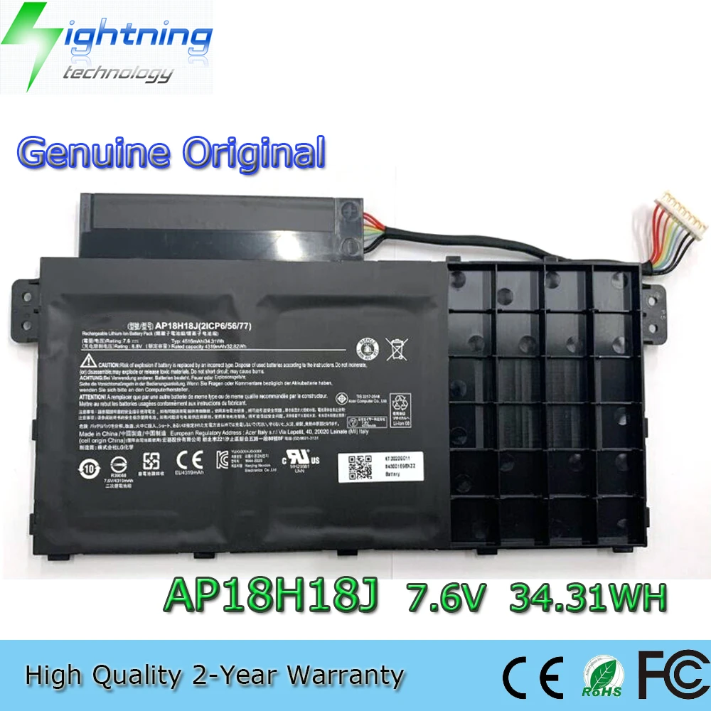 Brand New Genuine Original AP18H18J 7.6V 34.31Wh Laptop Battery for Acer Spin 3 SP314-53 SP314-53-32KJ SP314-53-598C