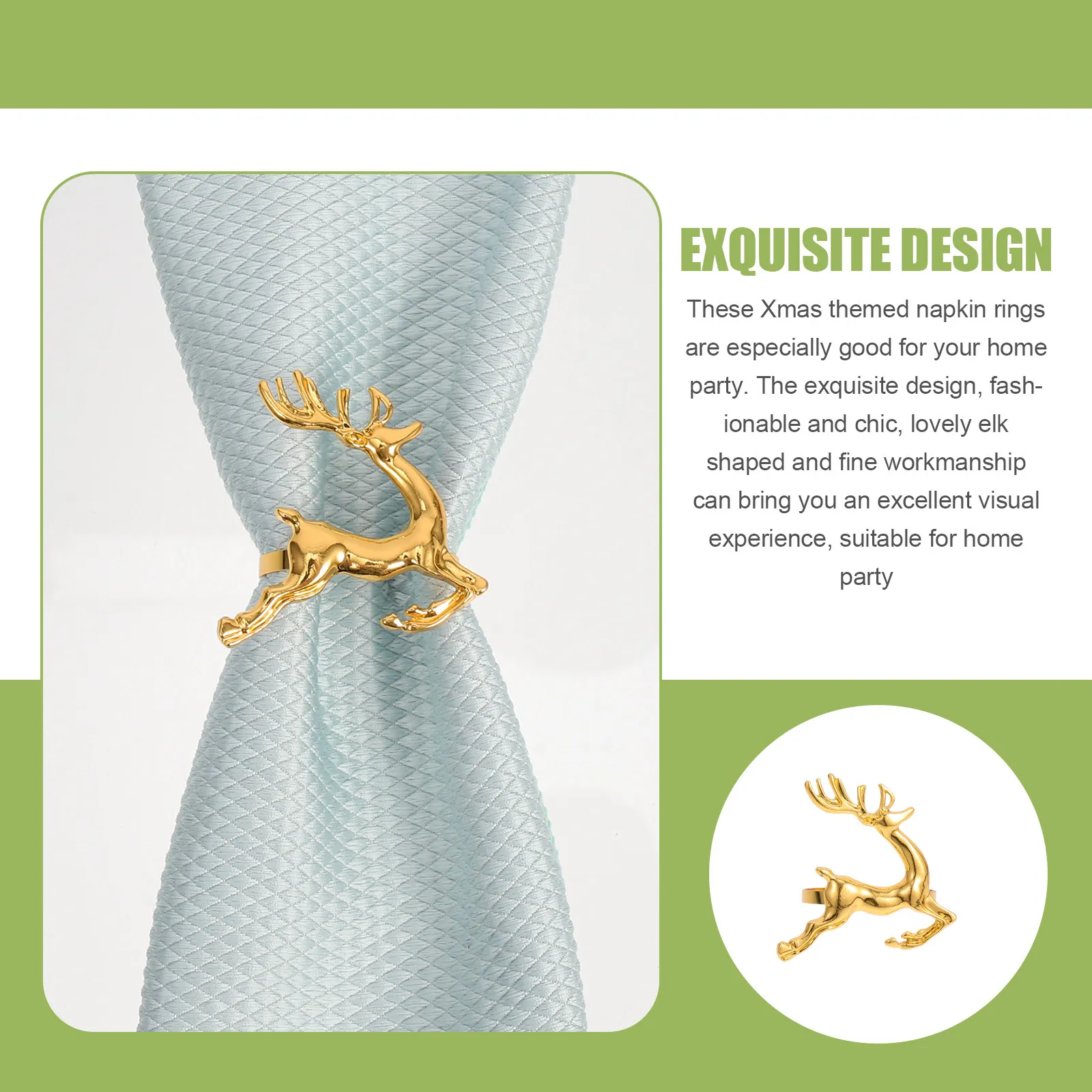 6Pcs Metallic Elk N…