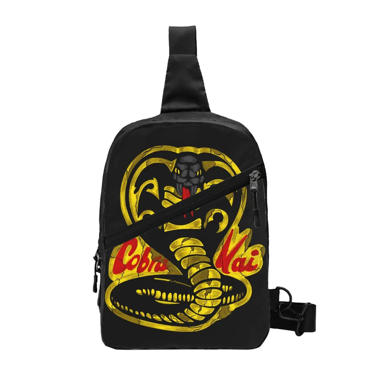 Vintage Cobra Kai Sling Crossbody Backpack Men Custom Karate Chest Shoulder Bag for Traveling Daypack