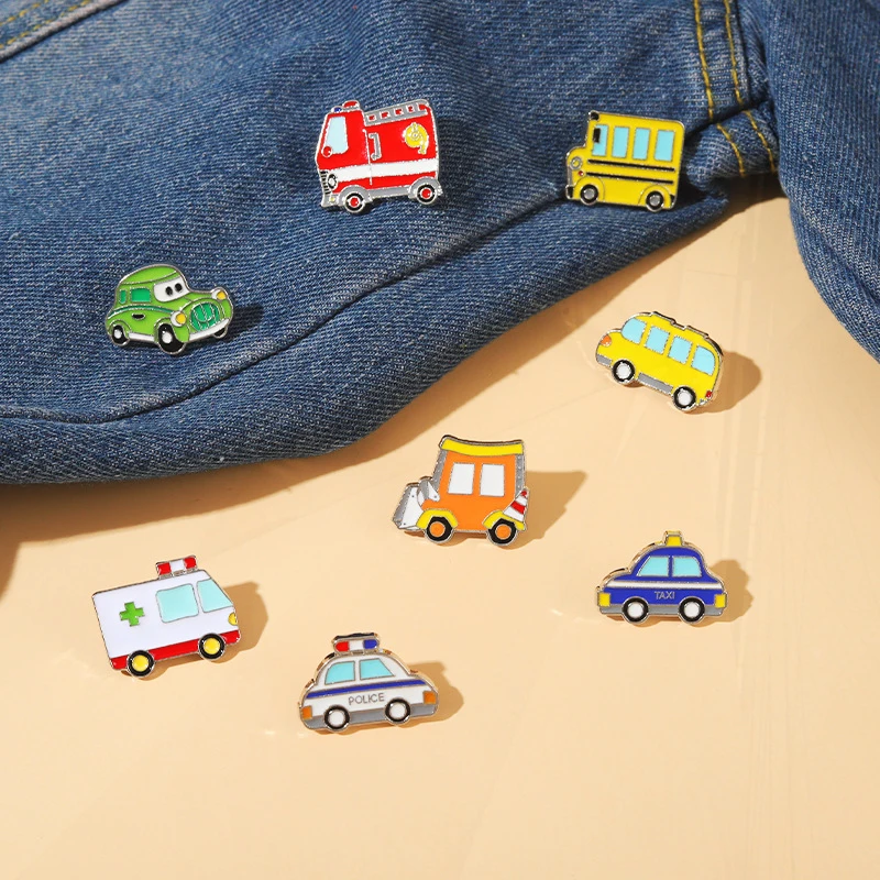 Car Shape Alloy Pin Clothing Accessories Backpack Pin Badge Lapel Pins Car Pin Station Wagon Ambulance Motorcycle Sports