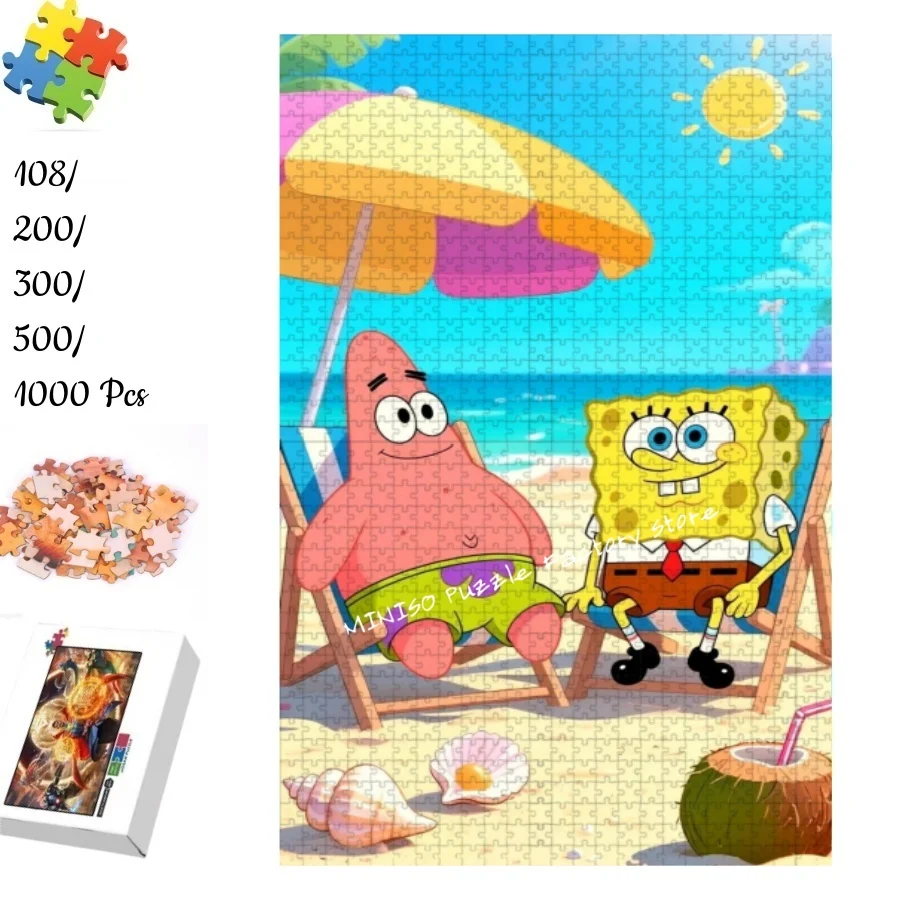 

Jigsaw Puzzle Game Spongebob Squarepants and Patrick Star Tangram Game for Children 108/200/300/500/1000 Pieces Wooden Puzzle ﻿