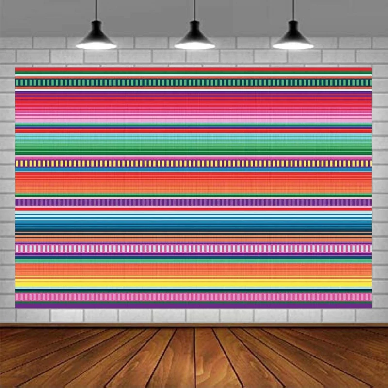 

Photography Backdrop Color Fiesta Theme Party Stripes Cinco De Mayo Mexican Festival Cactus Table Decor Banner Background