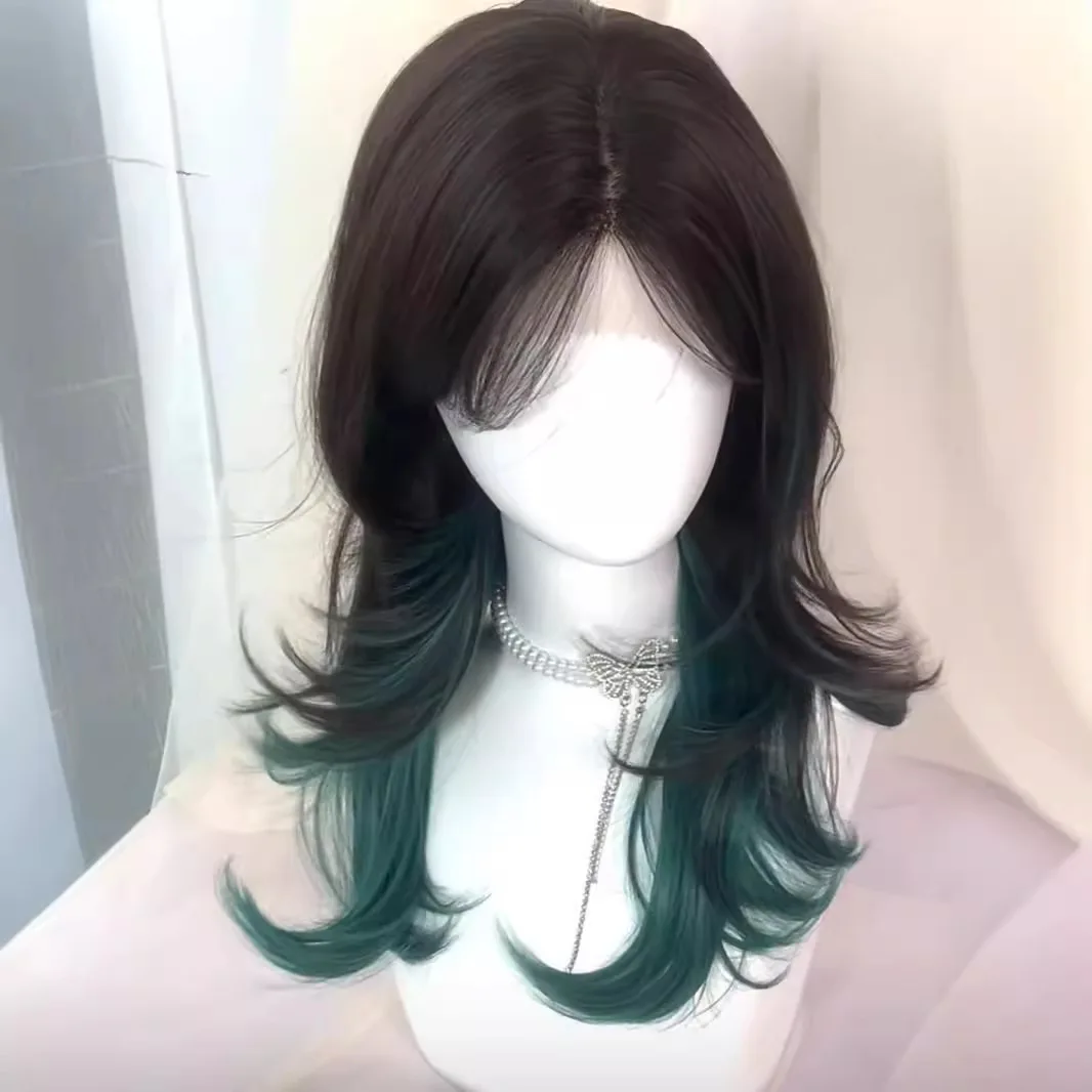 

Wolf tail wig, same style for men and women, magic move, Polaris hair tail dyed, medium lace mullet head, full head for men and